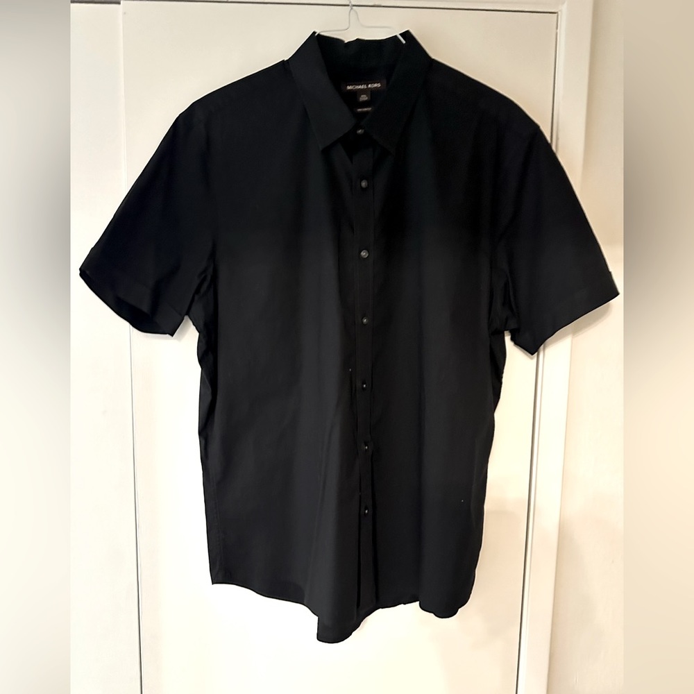 Michael Kors Black short sleeve button up shirt